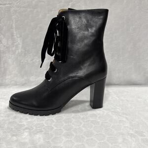 Matiko Emma Boots Black Leather Lace Up Heeled US Size: 7.5-8 (EU 38) Whimsical